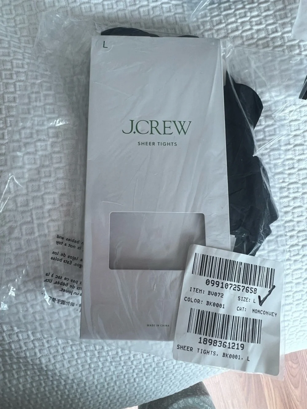 J. Crew Black Sheer Hosiery